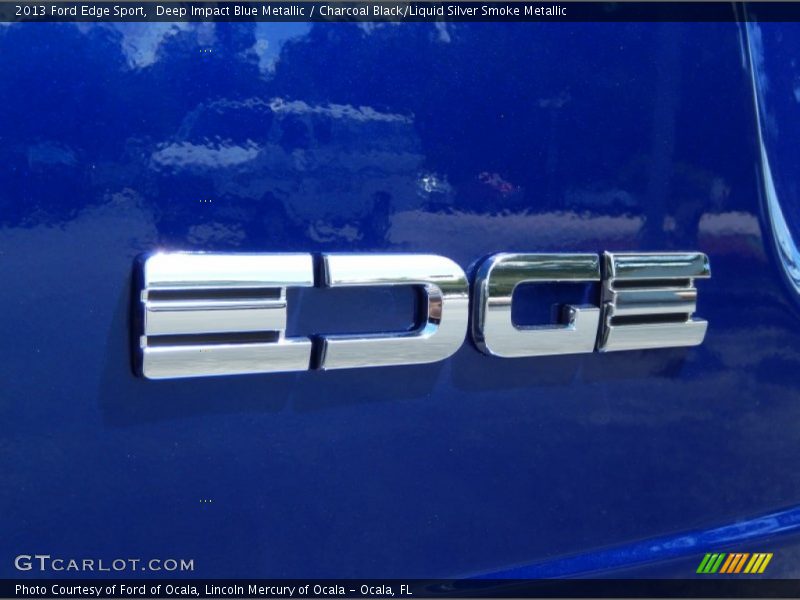 Deep Impact Blue Metallic / Charcoal Black/Liquid Silver Smoke Metallic 2013 Ford Edge Sport
