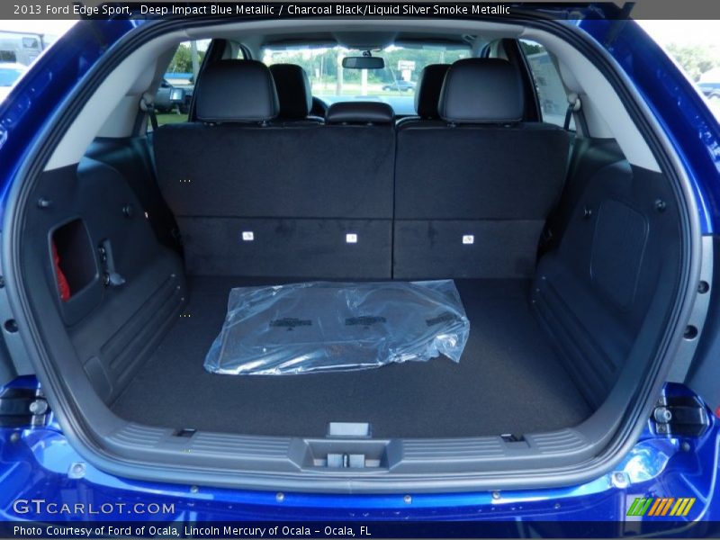 Deep Impact Blue Metallic / Charcoal Black/Liquid Silver Smoke Metallic 2013 Ford Edge Sport