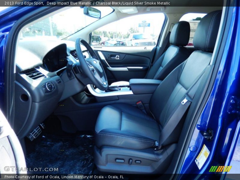 Deep Impact Blue Metallic / Charcoal Black/Liquid Silver Smoke Metallic 2013 Ford Edge Sport