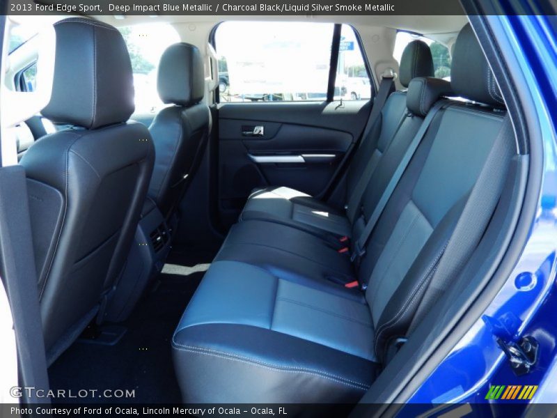 Deep Impact Blue Metallic / Charcoal Black/Liquid Silver Smoke Metallic 2013 Ford Edge Sport