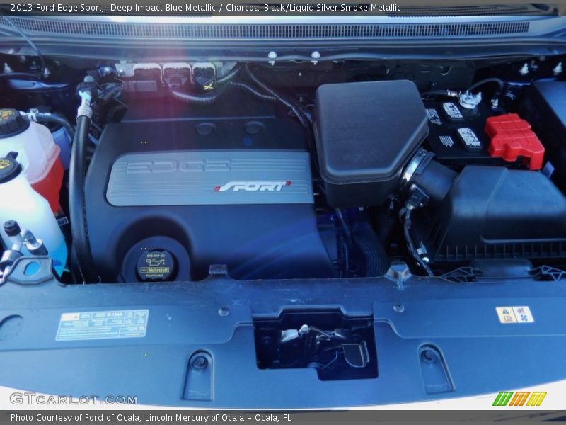 Deep Impact Blue Metallic / Charcoal Black/Liquid Silver Smoke Metallic 2013 Ford Edge Sport