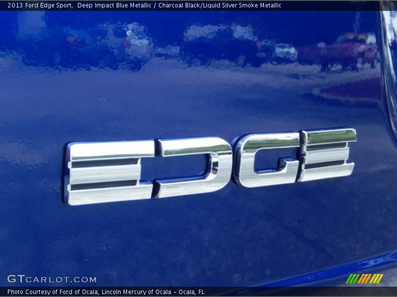 Deep Impact Blue Metallic / Charcoal Black/Liquid Silver Smoke Metallic 2013 Ford Edge Sport