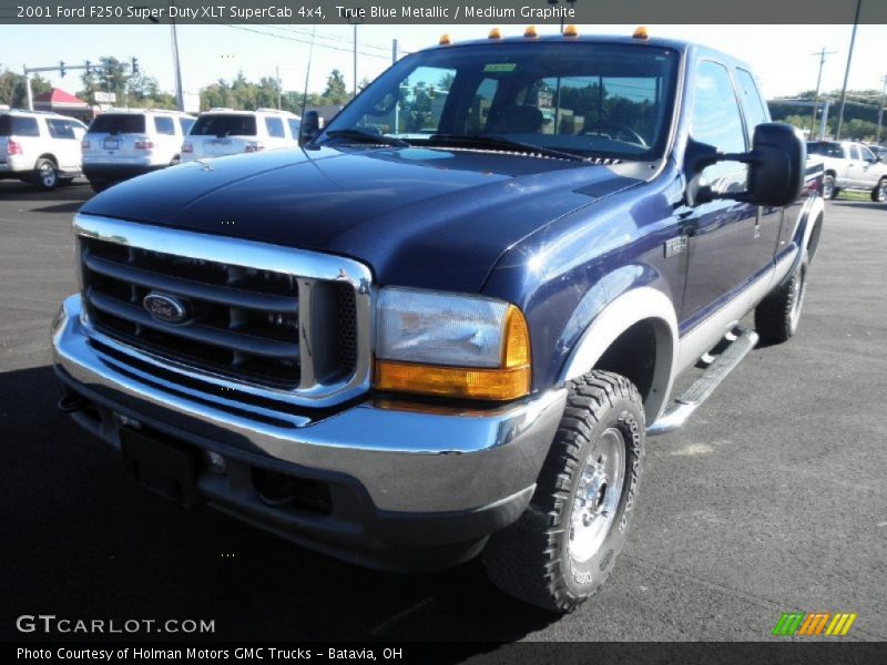 True Blue Metallic / Medium Graphite 2001 Ford F250 Super Duty XLT SuperCab 4x4