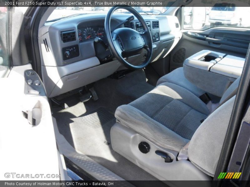 True Blue Metallic / Medium Graphite 2001 Ford F250 Super Duty XLT SuperCab 4x4
