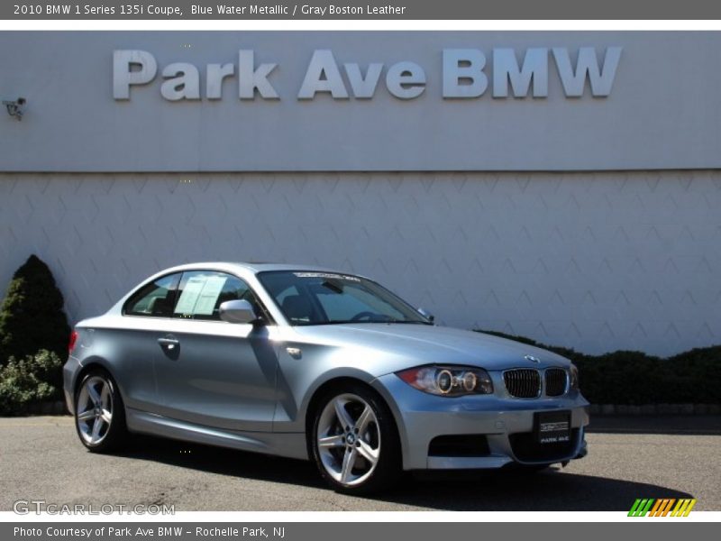 Blue Water Metallic / Gray Boston Leather 2010 BMW 1 Series 135i Coupe