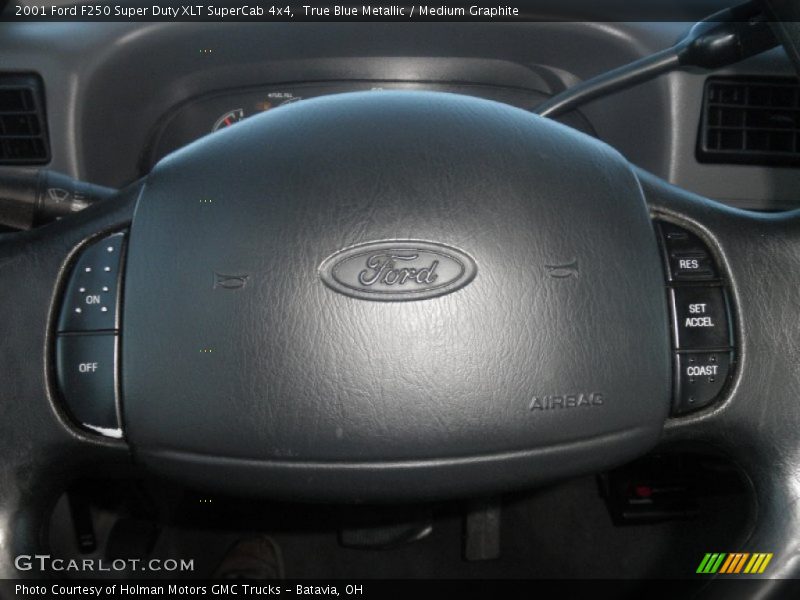 True Blue Metallic / Medium Graphite 2001 Ford F250 Super Duty XLT SuperCab 4x4