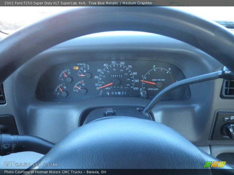 True Blue Metallic / Medium Graphite 2001 Ford F250 Super Duty XLT SuperCab 4x4