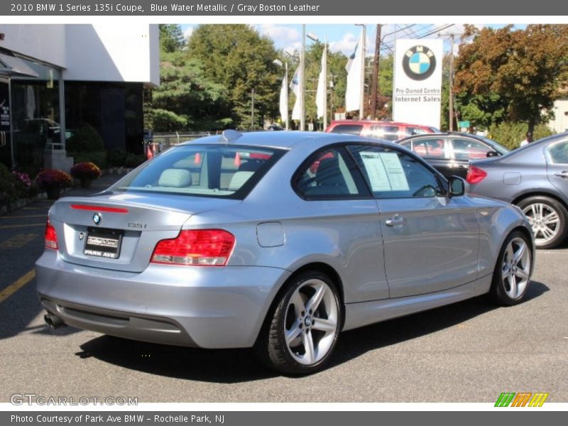 Blue Water Metallic / Gray Boston Leather 2010 BMW 1 Series 135i Coupe