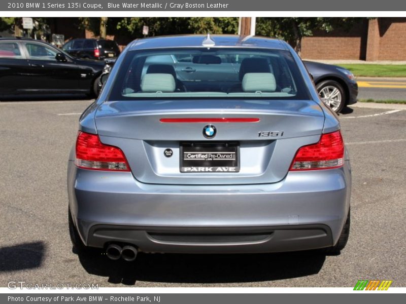 Blue Water Metallic / Gray Boston Leather 2010 BMW 1 Series 135i Coupe