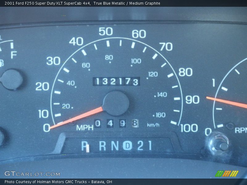 True Blue Metallic / Medium Graphite 2001 Ford F250 Super Duty XLT SuperCab 4x4