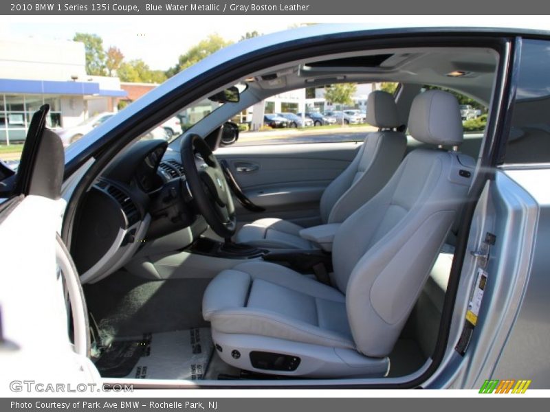 Blue Water Metallic / Gray Boston Leather 2010 BMW 1 Series 135i Coupe