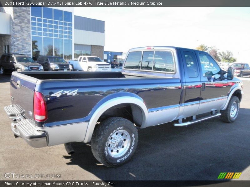 True Blue Metallic / Medium Graphite 2001 Ford F250 Super Duty XLT SuperCab 4x4