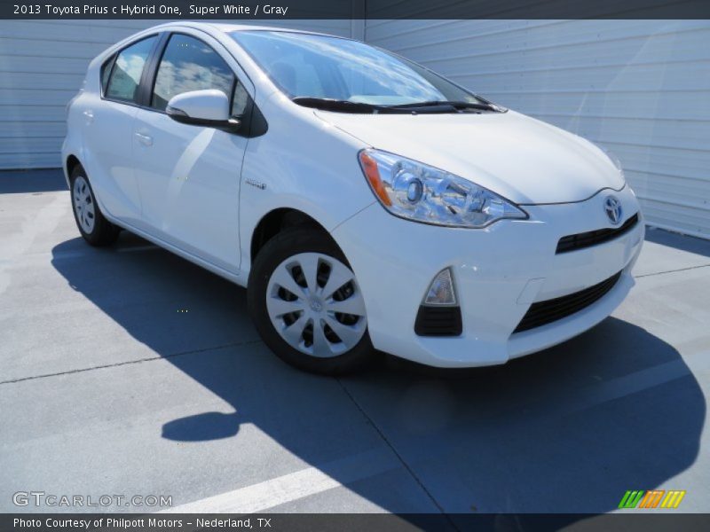 Super White / Gray 2013 Toyota Prius c Hybrid One