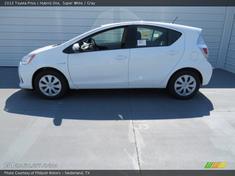 Super White / Gray 2013 Toyota Prius c Hybrid One