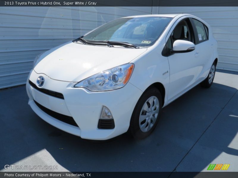 Super White / Gray 2013 Toyota Prius c Hybrid One