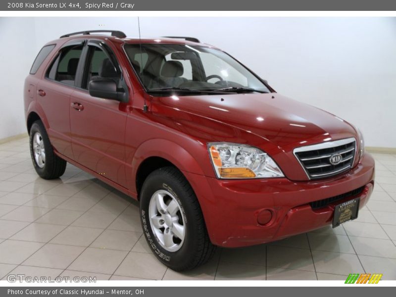 Spicy Red / Gray 2008 Kia Sorento LX 4x4