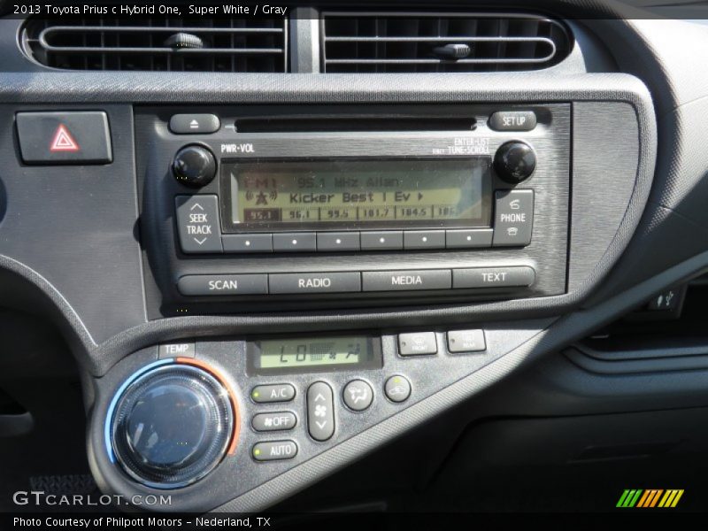 Super White / Gray 2013 Toyota Prius c Hybrid One