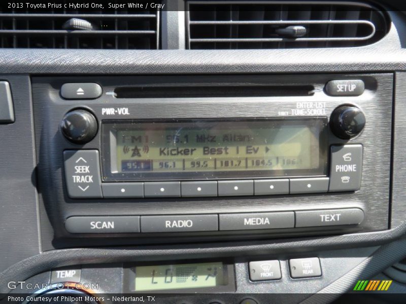 Super White / Gray 2013 Toyota Prius c Hybrid One