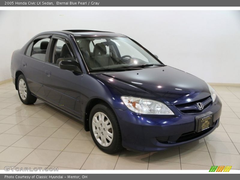 Eternal Blue Pearl / Gray 2005 Honda Civic LX Sedan