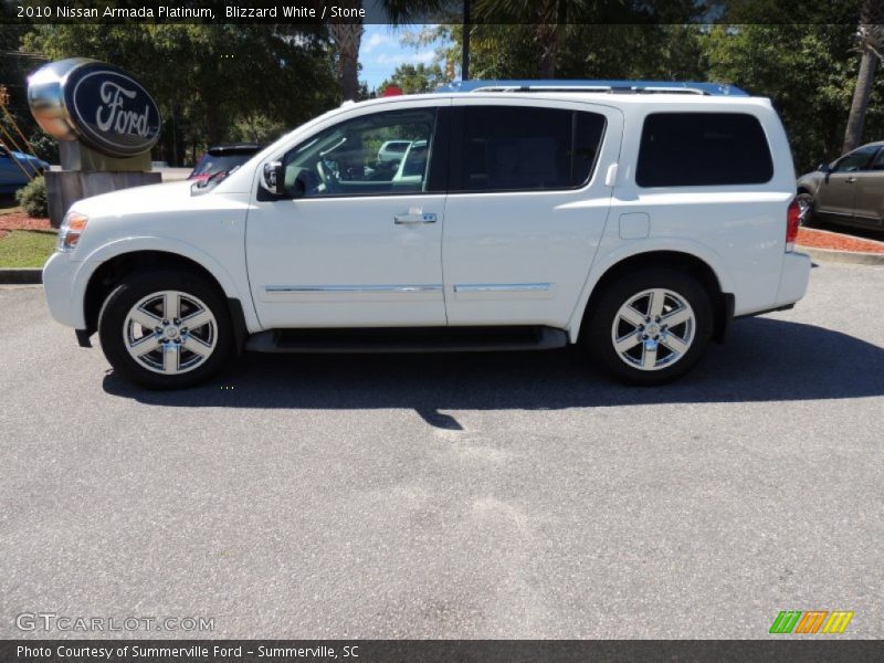 Blizzard White / Stone 2010 Nissan Armada Platinum