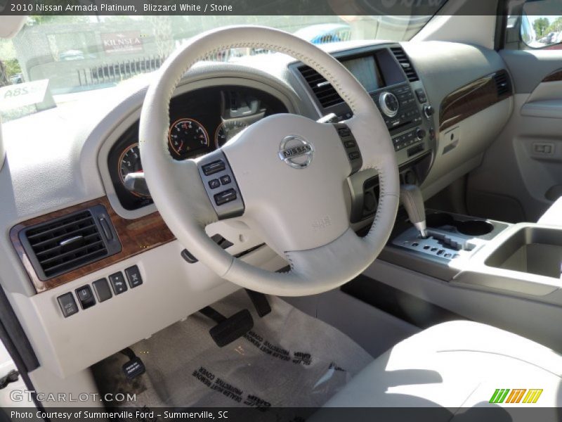 Blizzard White / Stone 2010 Nissan Armada Platinum