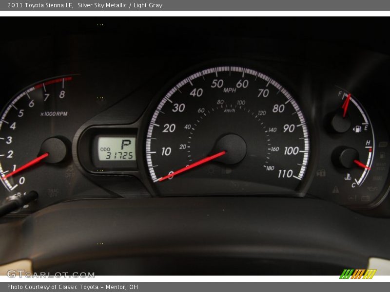 Silver Sky Metallic / Light Gray 2011 Toyota Sienna LE