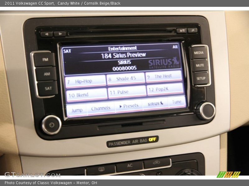 Candy White / Cornsilk Beige/Black 2011 Volkswagen CC Sport