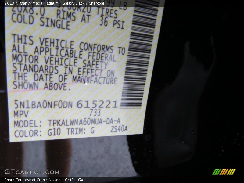 Galaxy Black / Charcoal 2013 Nissan Armada Platinum