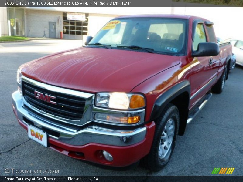 Fire Red / Dark Pewter 2005 GMC Sierra 1500 SLE Extended Cab 4x4