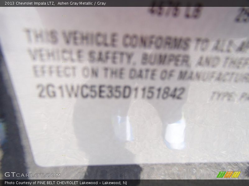 Ashen Gray Metallic / Gray 2013 Chevrolet Impala LTZ