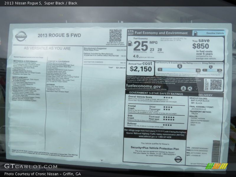 Super Black / Black 2013 Nissan Rogue S