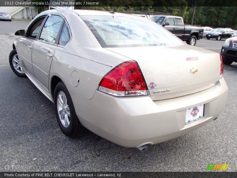 Gold Mist Metallic / Neutral 2012 Chevrolet Impala LS