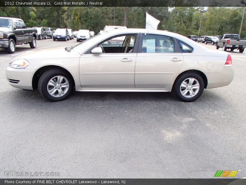 Gold Mist Metallic / Neutral 2012 Chevrolet Impala LS