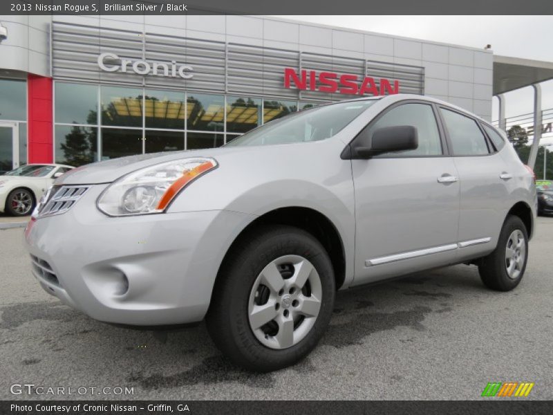 Brilliant Silver / Black 2013 Nissan Rogue S