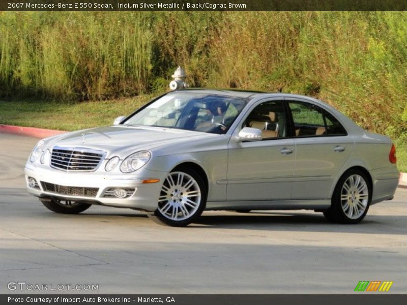 Iridium Silver Metallic / Black/Cognac Brown 2007 Mercedes-Benz E 550 Sedan