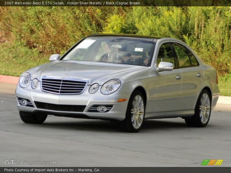 Iridium Silver Metallic / Black/Cognac Brown 2007 Mercedes-Benz E 550 Sedan