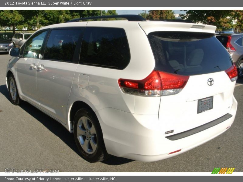 Super White / Light Gray 2012 Toyota Sienna LE
