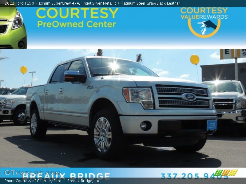 Ingot Silver Metallic / Platinum Steel Gray/Black Leather 2012 Ford F150 Platinum SuperCrew 4x4