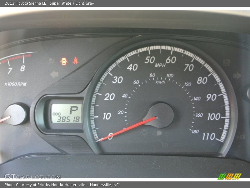 Super White / Light Gray 2012 Toyota Sienna LE