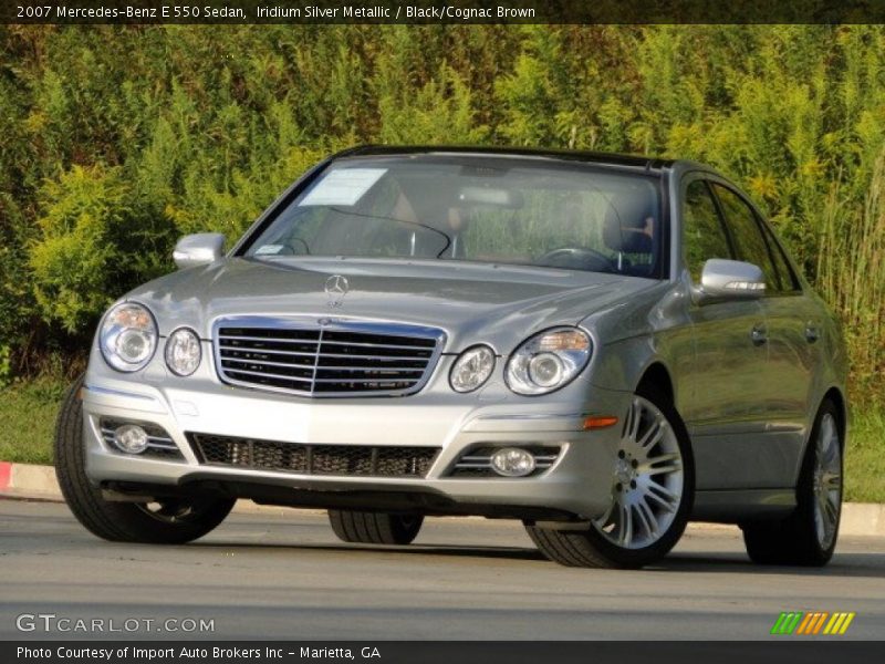 Iridium Silver Metallic / Black/Cognac Brown 2007 Mercedes-Benz E 550 Sedan