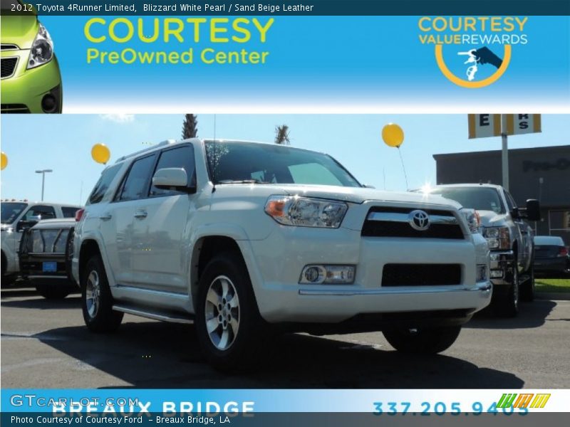 Blizzard White Pearl / Sand Beige Leather 2012 Toyota 4Runner Limited