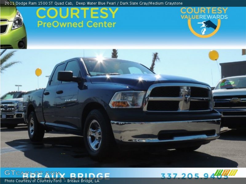 Deep Water Blue Pearl / Dark Slate Gray/Medium Graystone 2011 Dodge Ram 1500 ST Quad Cab