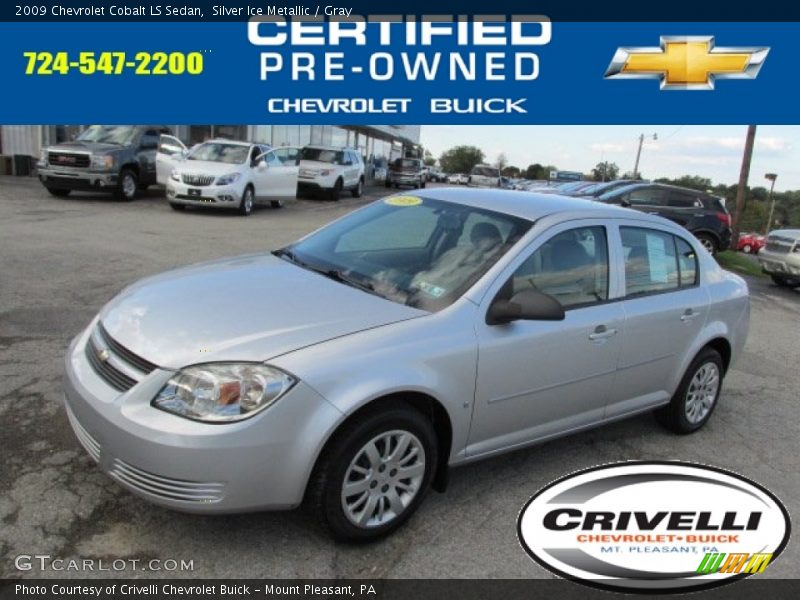 Silver Ice Metallic / Gray 2009 Chevrolet Cobalt LS Sedan