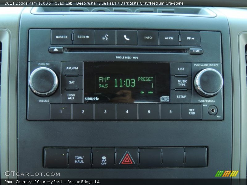 Deep Water Blue Pearl / Dark Slate Gray/Medium Graystone 2011 Dodge Ram 1500 ST Quad Cab