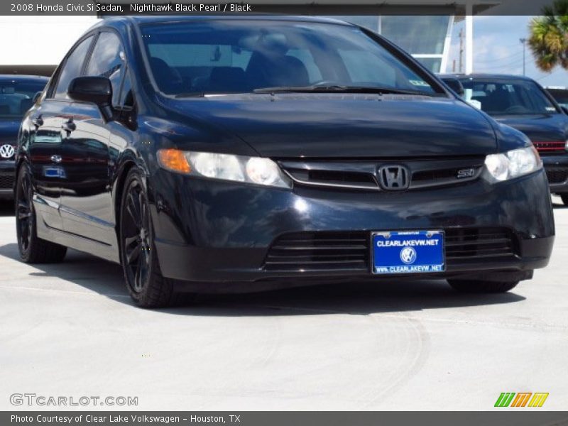 Nighthawk Black Pearl / Black 2008 Honda Civic Si Sedan
