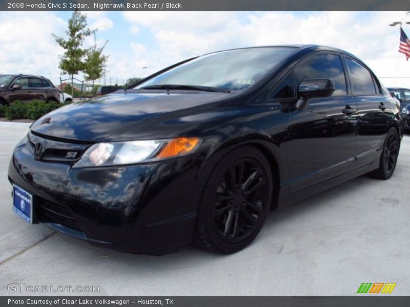 Nighthawk Black Pearl / Black 2008 Honda Civic Si Sedan