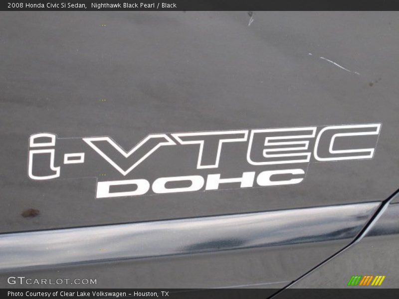 Nighthawk Black Pearl / Black 2008 Honda Civic Si Sedan