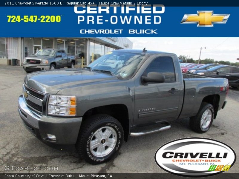 Taupe Gray Metallic / Ebony 2011 Chevrolet Silverado 1500 LT Regular Cab 4x4
