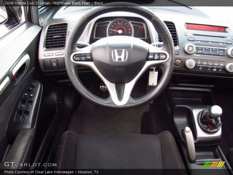 Nighthawk Black Pearl / Black 2008 Honda Civic Si Sedan