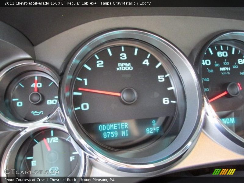 Taupe Gray Metallic / Ebony 2011 Chevrolet Silverado 1500 LT Regular Cab 4x4